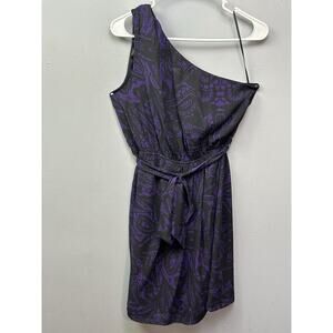 Express One‎ Shoulder Dress Womens Small Bold Classic formal party black purple